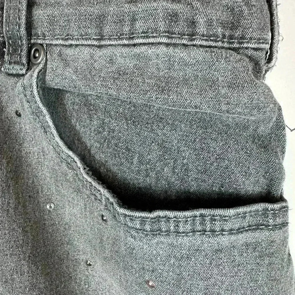 DG2 Diane Gilman gray Jean denim pants with studs - Picture 5 of 10